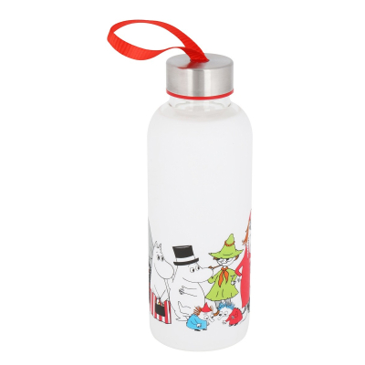 Glass bottle Moomin characters 0,4L white
