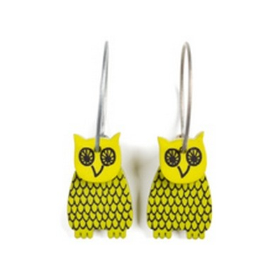 Earrings Owl yellow 43B