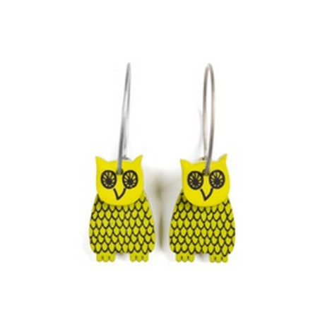 Earrings Owl yellow 43B