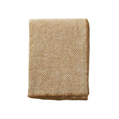 Wool throw Domino caramel 130x180