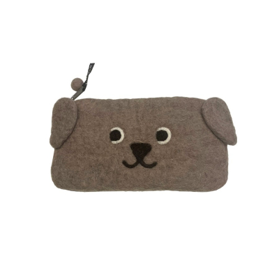 Felted purse Puppy brown 20x10