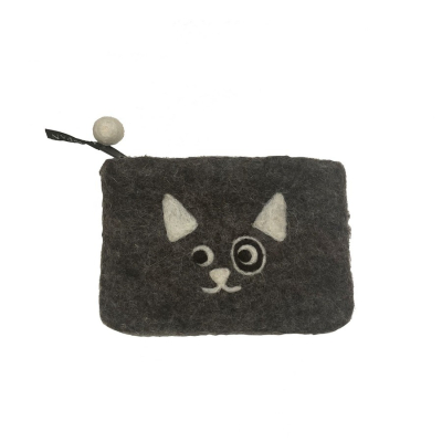 Felted purse Doggy grey 14x10