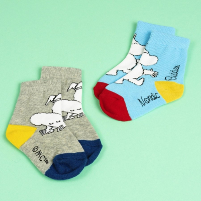 Dětské ponožky Moomin baby blue grey 2-pack