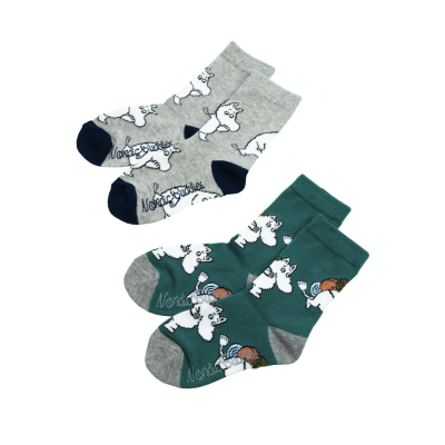 Dětské ponožky Moomin grey green 2-pack