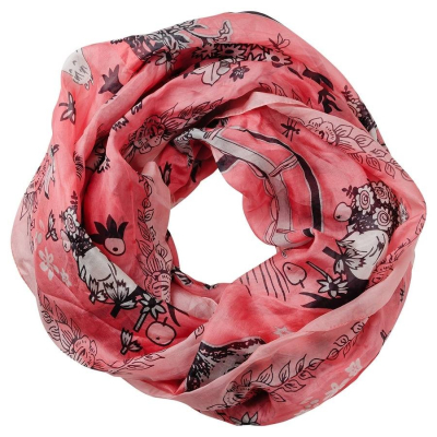 Hedvábný šátek loop-scarf Moomin Picnic pink