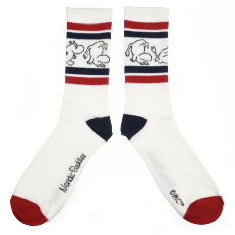 Tennis Moomin Socks ponožky 40-45 white red blue