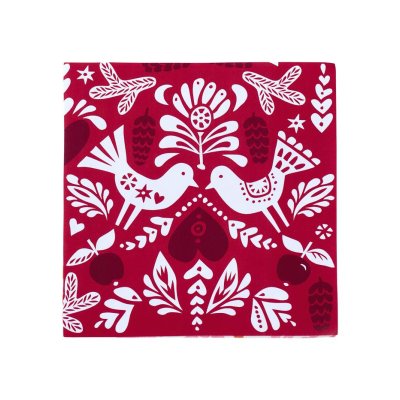Papírové ubrousky Winter Bird red 33x33 20ks