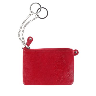 Kožená peněženka na mince Little My red 12x9