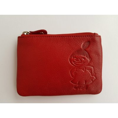 Kožená peněženka na mince Little My red 12x9