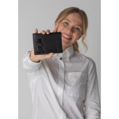 Kožená peněženka Moominpappa black 12x8,5