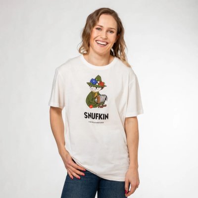 Bavlněné tričko Moomin Character Snufkin bílé