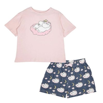 Dámské pyžamo krátké Moomin Rest pink blue