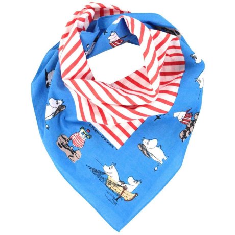 Šátek Moomin Bandana strip blue 53x53