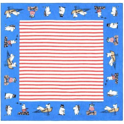 Šátek Moomin Bandana strip blue 53x53