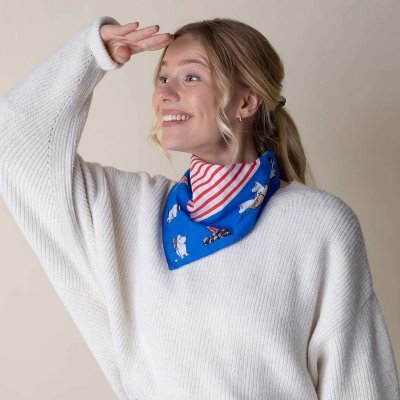 Šátek Moomin Bandana strip blue 53x53