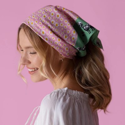 Šátek Moomin Bandana floral pink 53x53