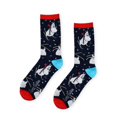 Ponožky Mumínek na lyžích 40-45 tmavě modré