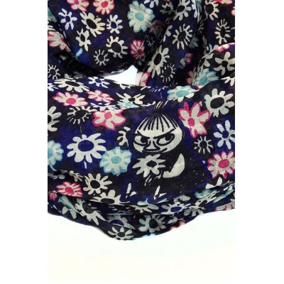 Hedvábný šátek loop-scarf Moomin Little My blue