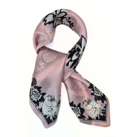 Hedvábný šátek Moomin Halaus light rose 70x70