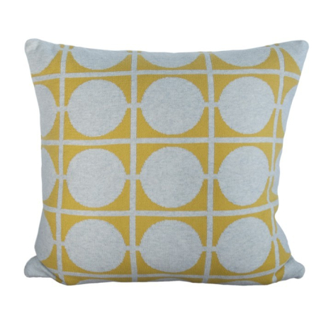 Knitted cushion cover Don yellow