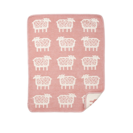 Bavlněná dětská deka chenille Sheep pink
