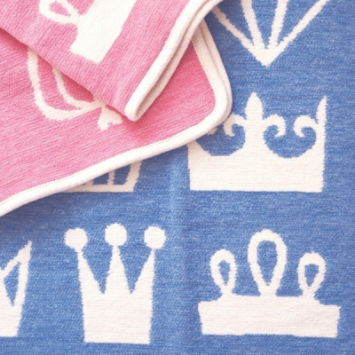 Bavlněná dětská deka chenille Royal pink 70x90