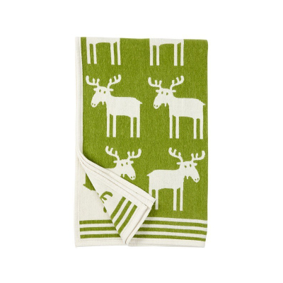 Bavlněná dětská deka chenille Moose green 90x140