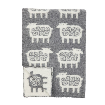 Wool Baby blanket Sheep grey