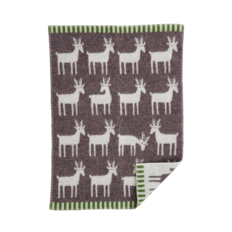 Wool Baby blanket Deer barque