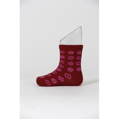 Dětské merino ponožky Candy red