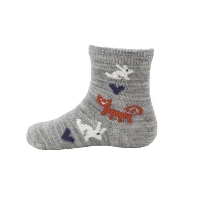 Kids merino socks Rabbit grey