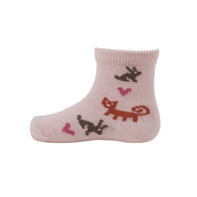 Kids merino socks Rabbit pink
