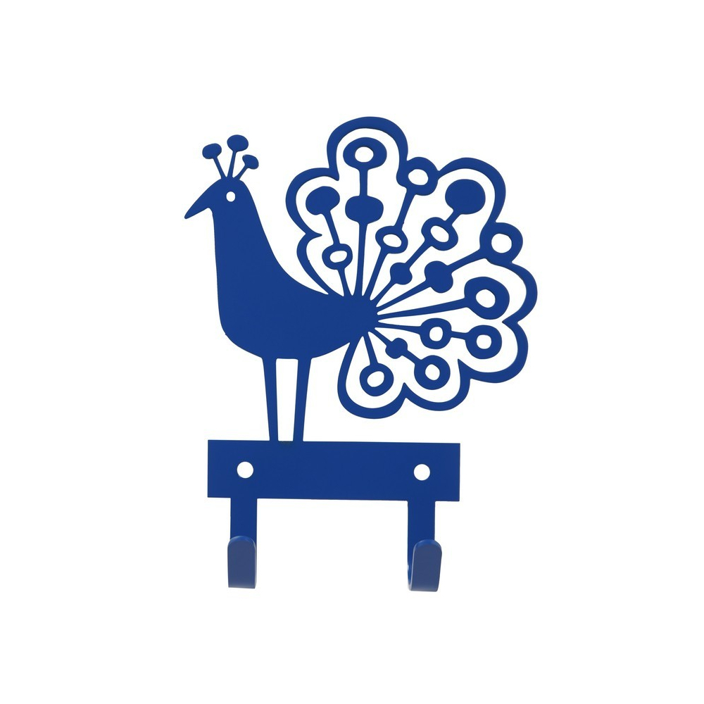 Kovový věšáček Peacock blue