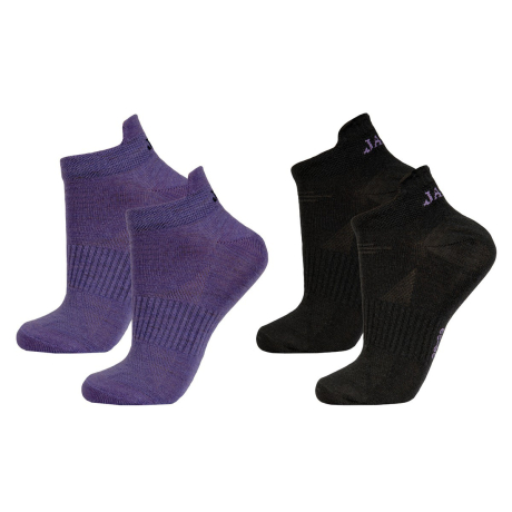 Janus nízké ponožky merino LW Purple Black 2-pack