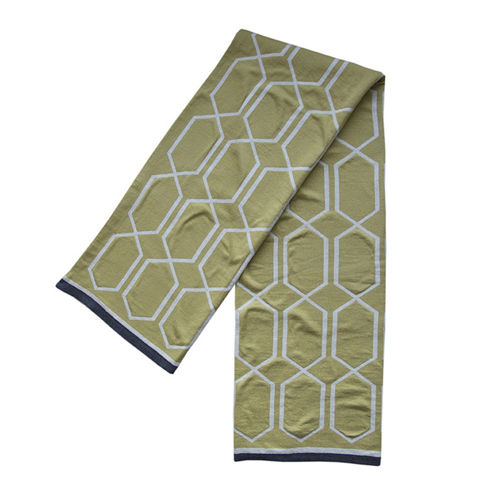 Pletená bavlněná deka Irma olive 130x170