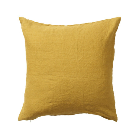 Linen cushion cover Linn mustard