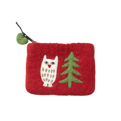 Felted purse Forest red