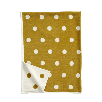Bavlněná deka chenille Dots mustard