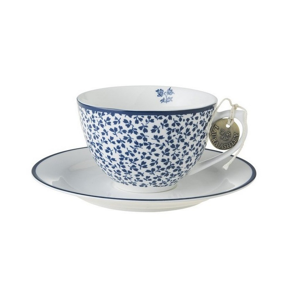 Porcelain cup and saucer Floris blue 260ml