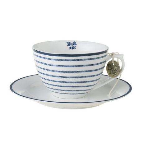 Porcelain cup and saucer Candy Stripe blue 260ml