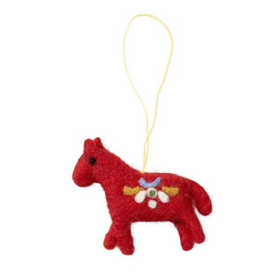Plstěná dekorace Horse red (kůň) 7x6