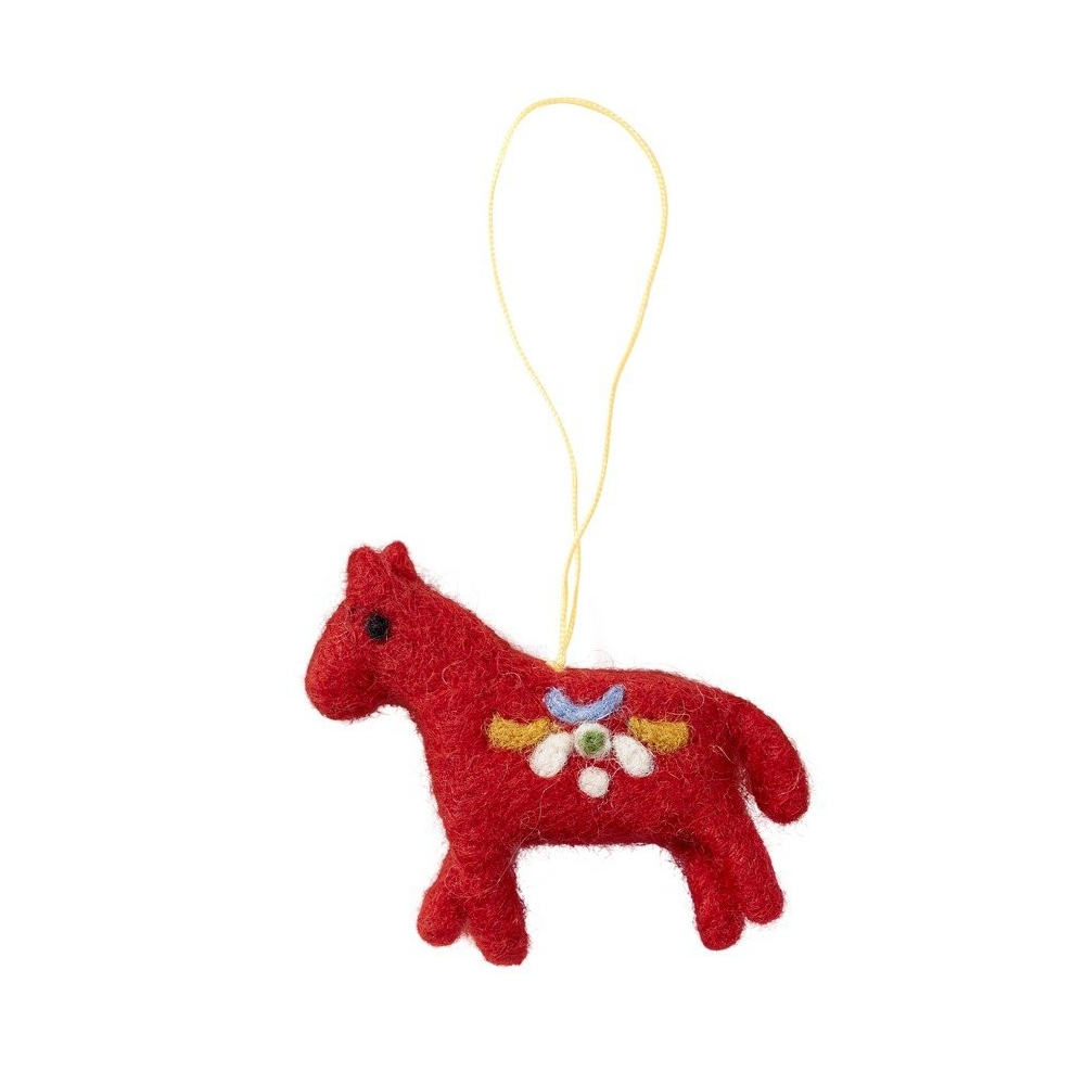 Plstěná dekorace Horse red (kůň) 7x6