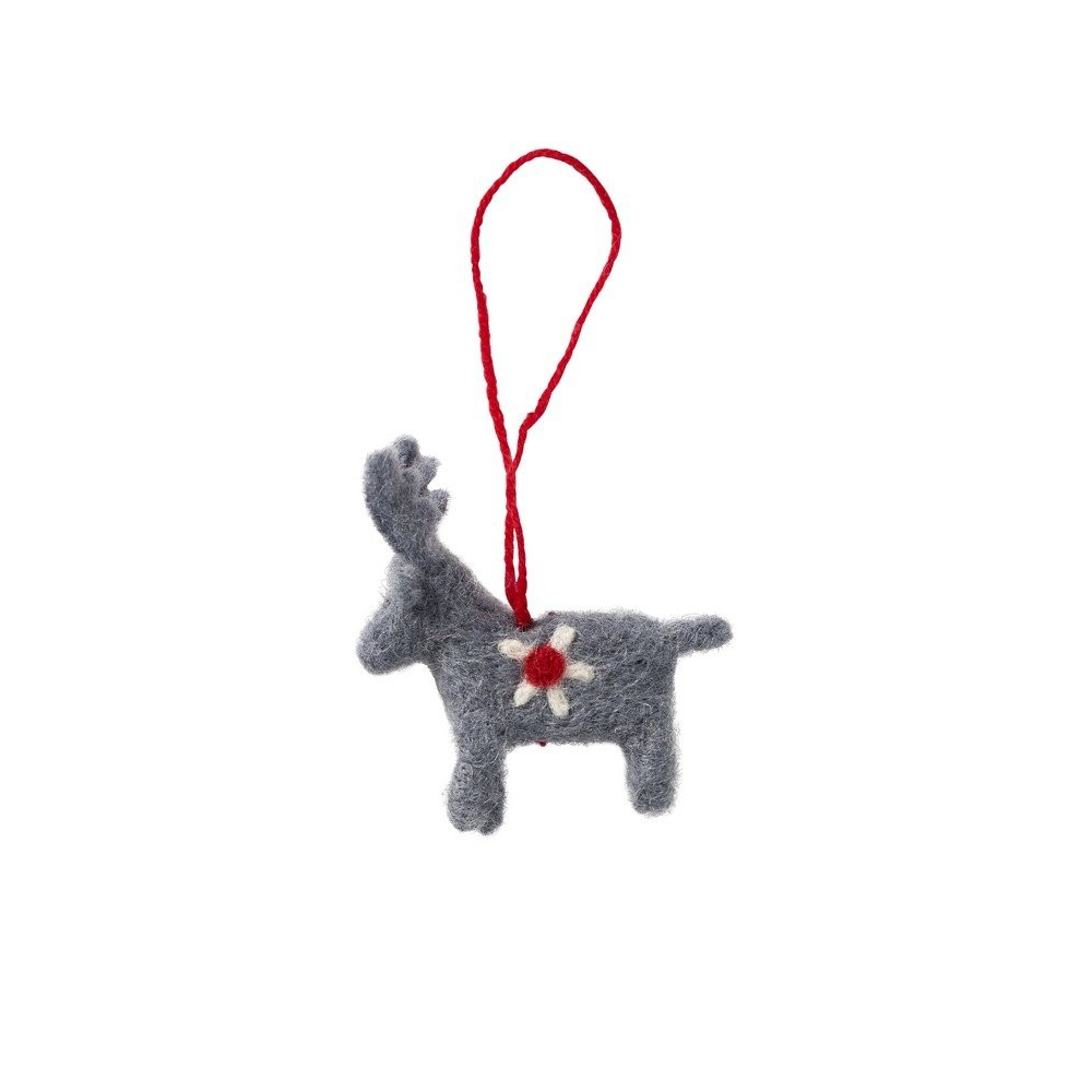 Plstěná dekorace Reindeer grey (sob) 7x6