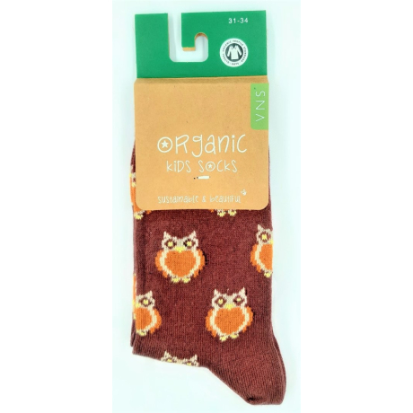 Dětské ponožky VNS Organic kids Owl burgundy