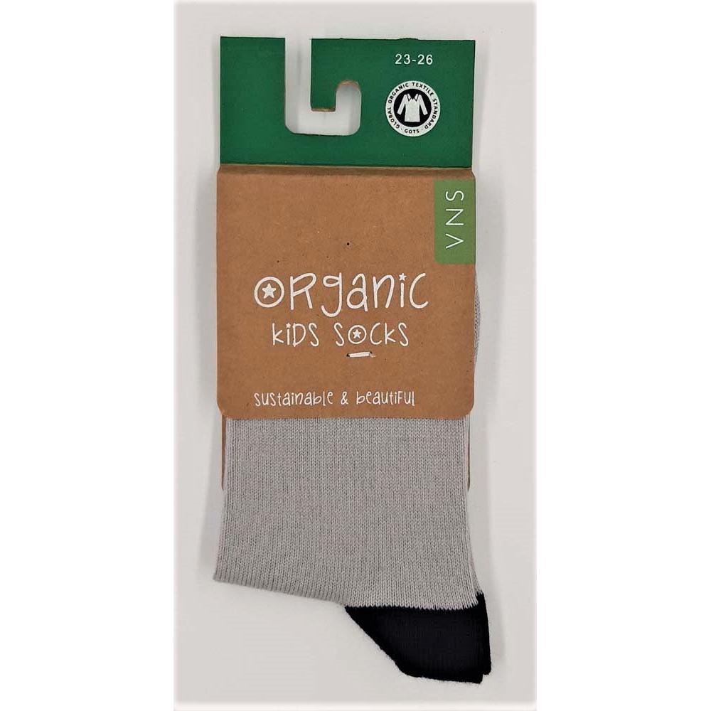 Dětské ponožky VNS Organic kids Plain Grey Black