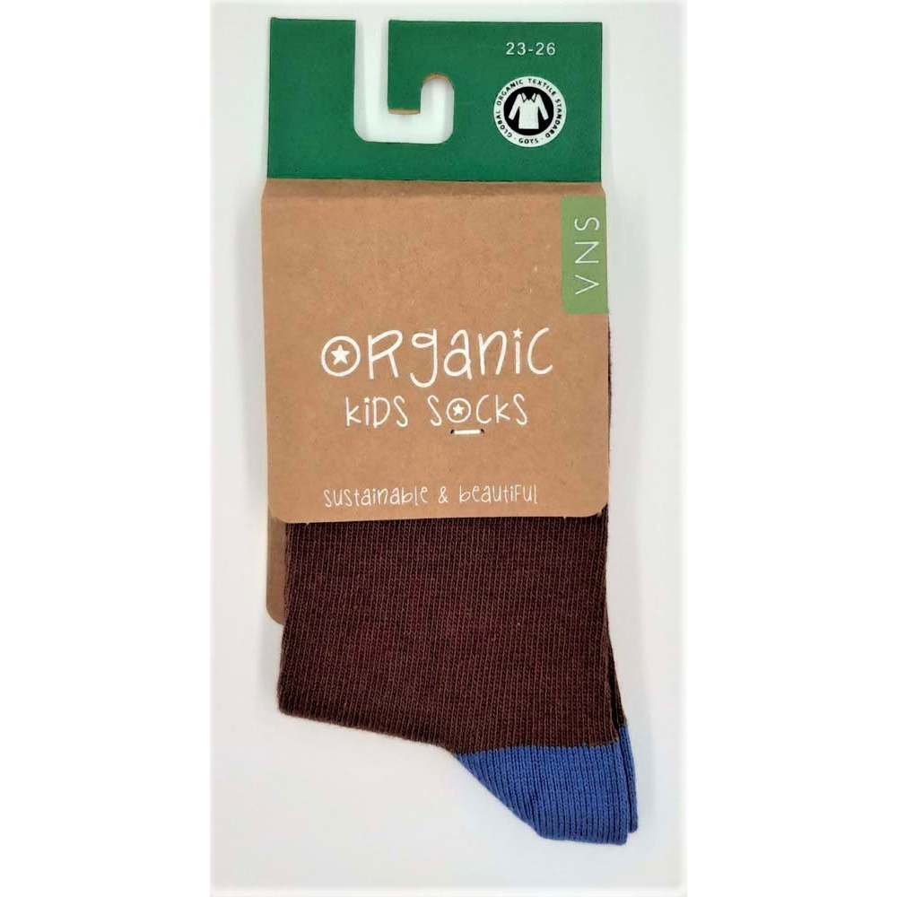 Dětské ponožky VNS Organic kids Plain brown blue