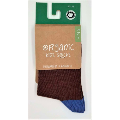 Dětské ponožky VNS Organic kids Plain brown blue
