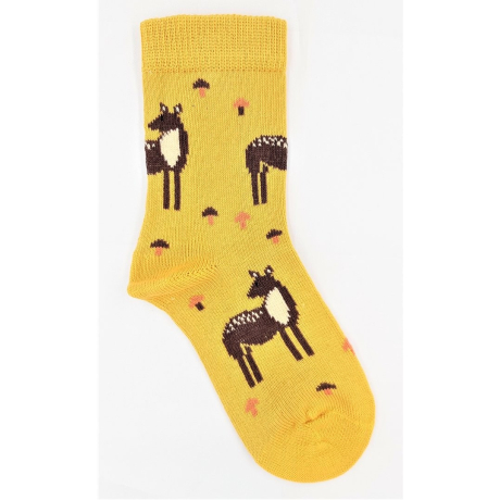 Dětské ponožky VNS Organic kids Roe Deer yellow