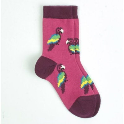 VNS Organic kids socks Purple Parrot