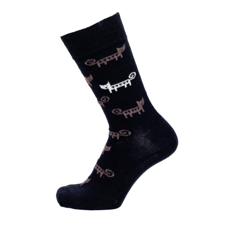Merino socks Cat black